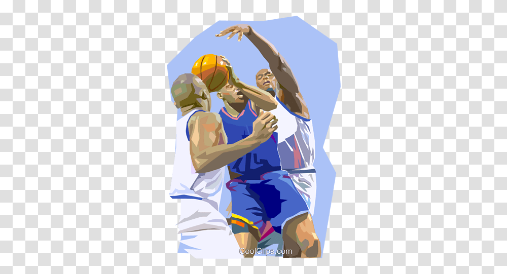 Basketball Players Fighting For Ball Royalty Free Vector Block Basketball, Person, Huddle, Crowd, People Transparent Png