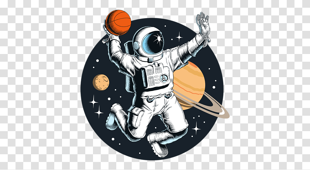 Basketball Playing In Space, Person, Human, Astronaut, Helmet Transparent Png