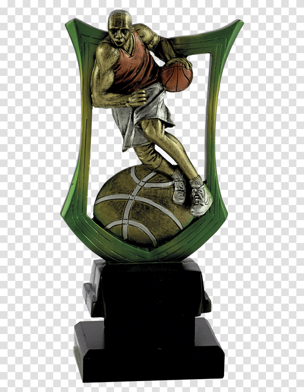 Basketball Shield Trophy Figurine, Person, Sculpture, Statue Transparent Png