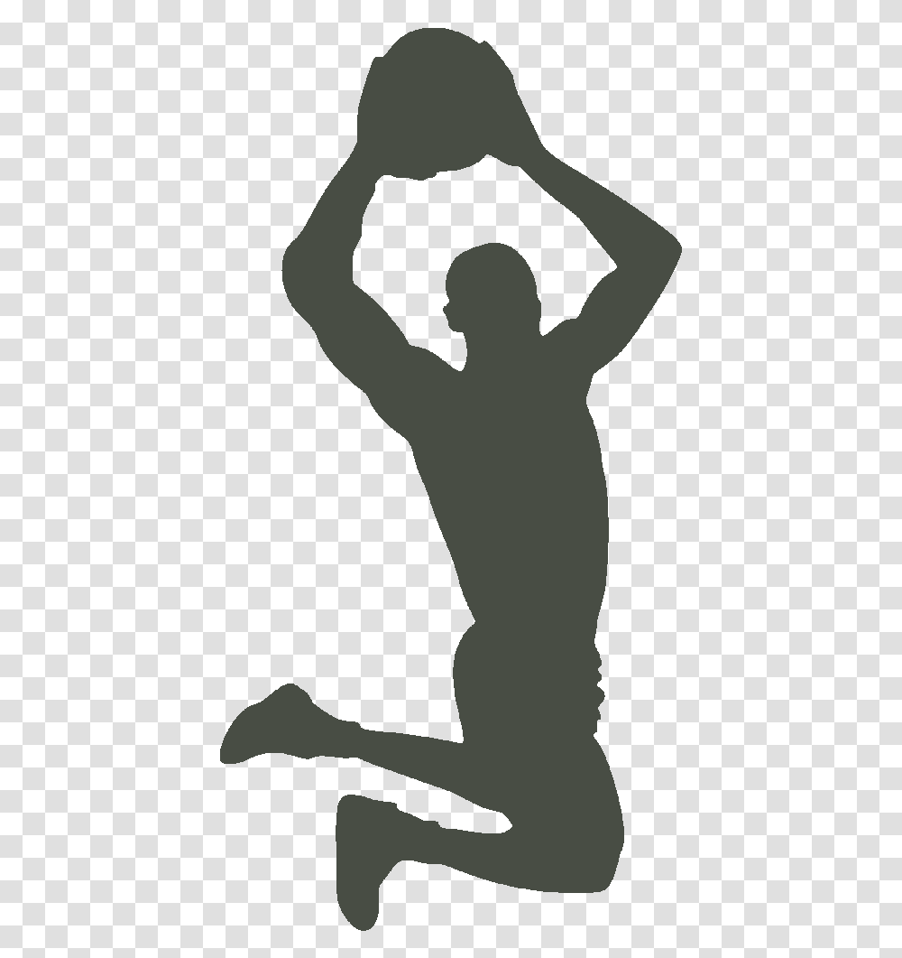 Basketball Silhouette Clip Art Dribbling Slam Dunk Basketball Silhouette, Person, Human, Kneeling, Hand Transparent Png