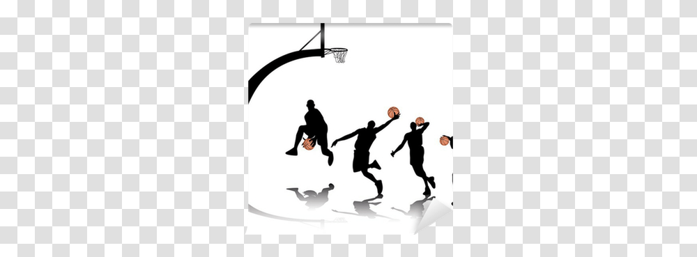 Basketball Silhouettes Wall Mural • Pixers We Live To Change Player, Person, Human, People, Sport Transparent Png