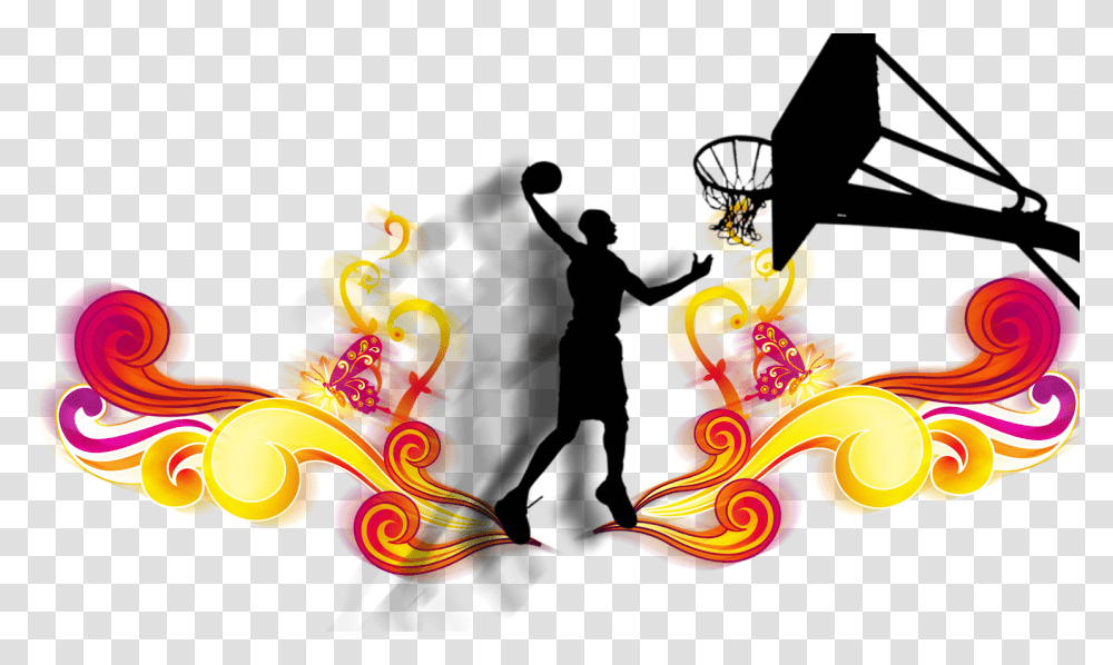 Basketball Trivia Slam Dunk Basket Dunk Silhouette Background Slam Dunk Basketball, Floral Design, Pattern Transparent Png