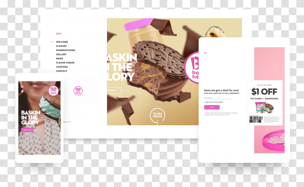 Baskin Robbins At Home Responsive Web Design, Advertisement, Poster, Flyer, Paper Transparent Png