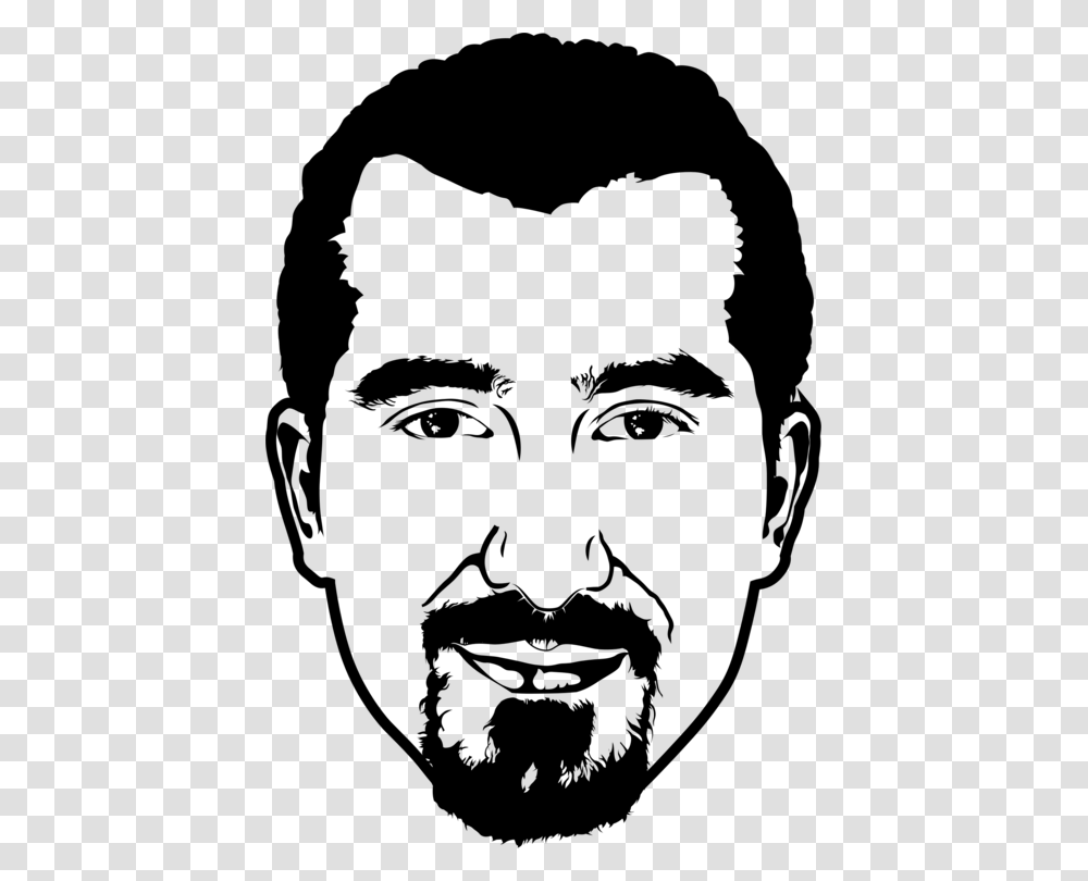 Bassel Khartabil Beard Stencil Black And White Man Face Clipart Black And White, Gray Transparent Png