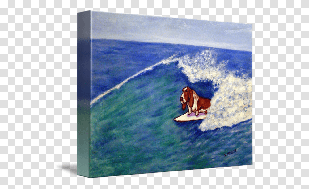 Basset Hound Beagle Dog Surfing Tile Art Basset Hound, Sea, Outdoors, Water, Nature Transparent Png