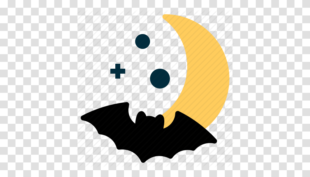 Bat Crescent Halloween Horror Moon Spooky Star Icon, Outdoors, Nature, Label Transparent Png