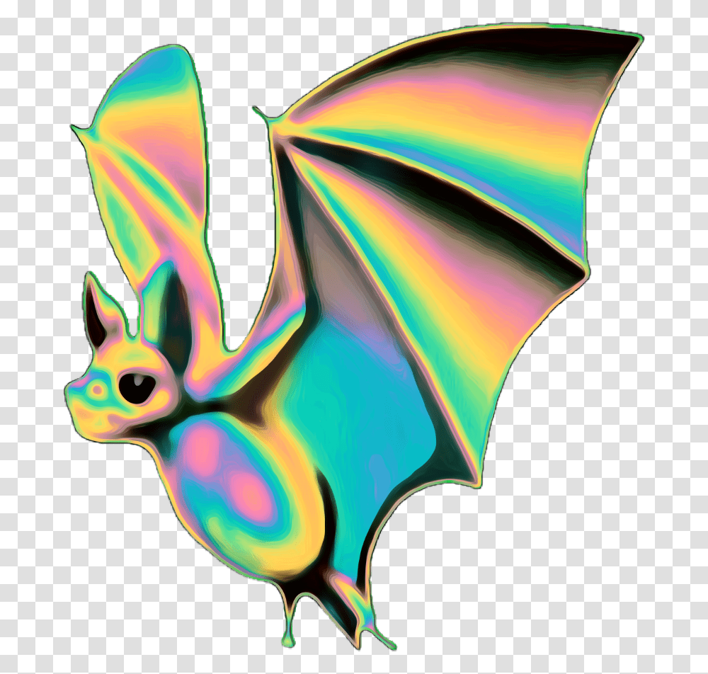 Bat Emoji Holo Holographic Holo Iridescent Holographic Illustration, Mammal, Animal, Wildlife, Dragon Transparent Png