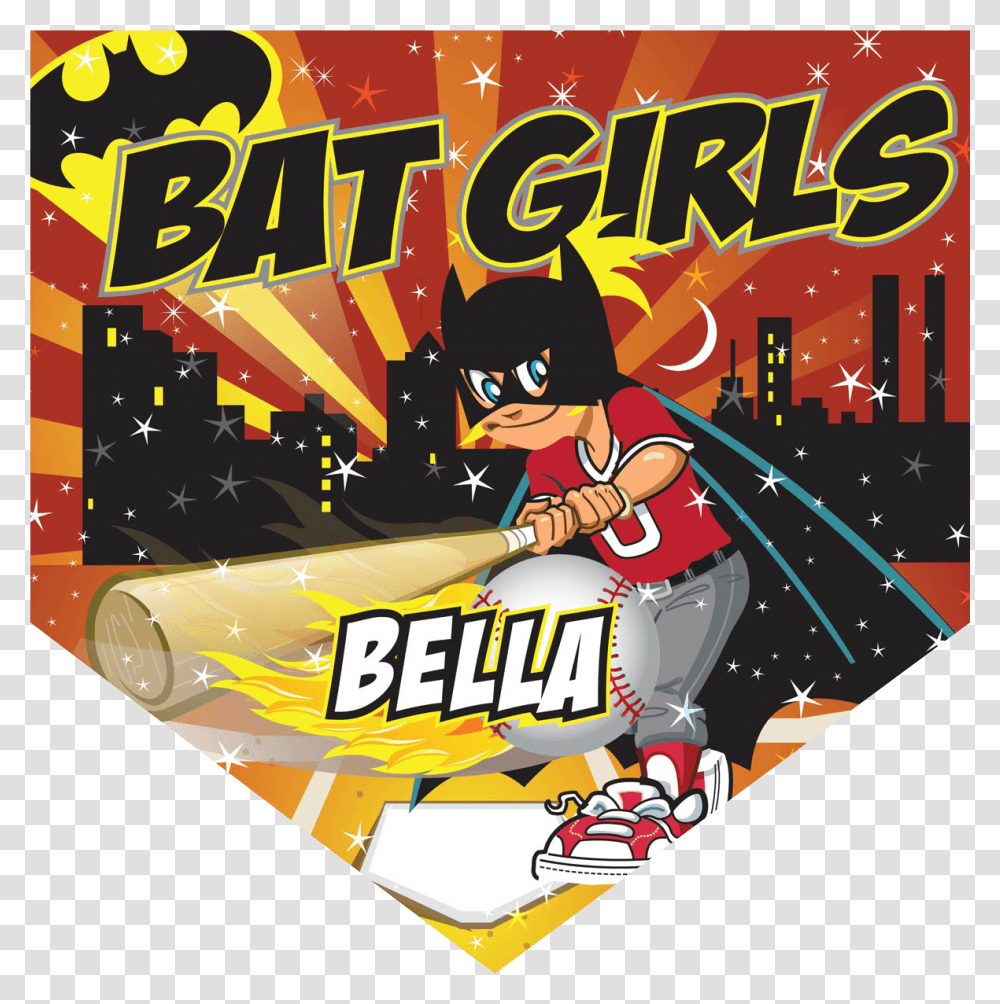 Bat Girls Home Plate Individual Team Pennant Softball Batgirls, Advertisement, Poster, Flyer, Paper Transparent Png