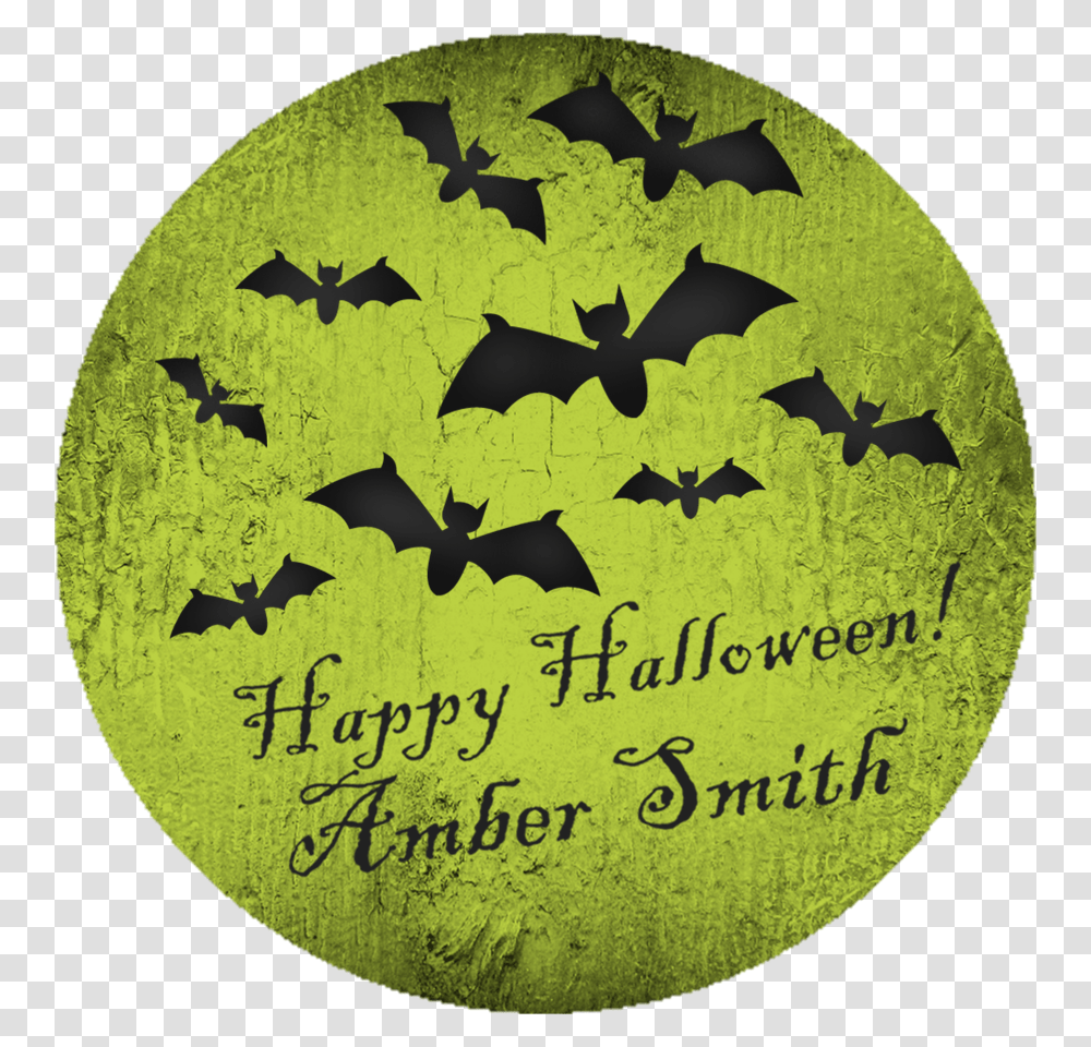 Bat Moon Happy Halloween Stickers Or Favor Tags Batman, Rug, Batman Logo Transparent Png