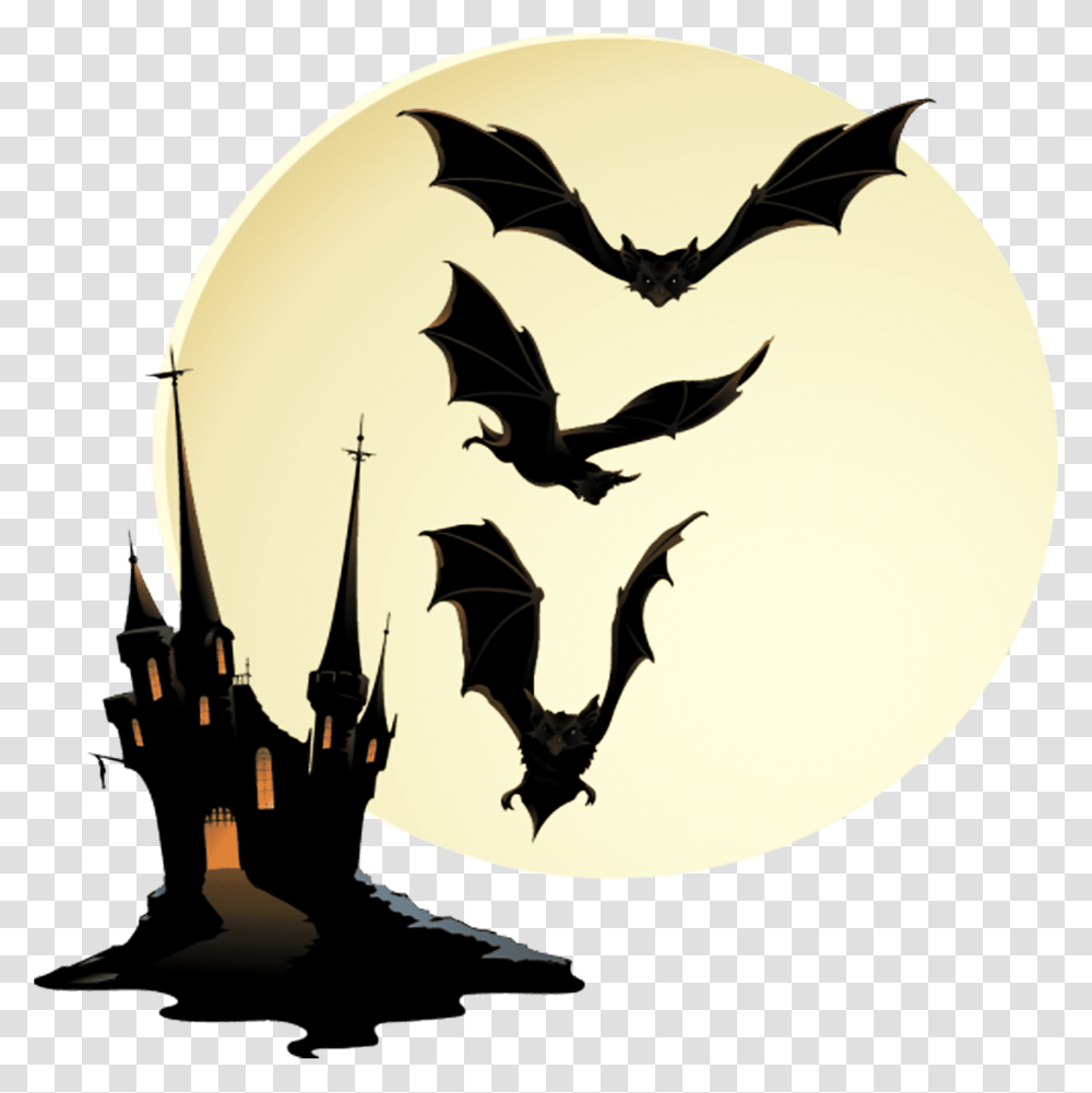 Bat Scary Halloween Castle, Bird, Animal, Symbol, Batman Logo Transparent Png