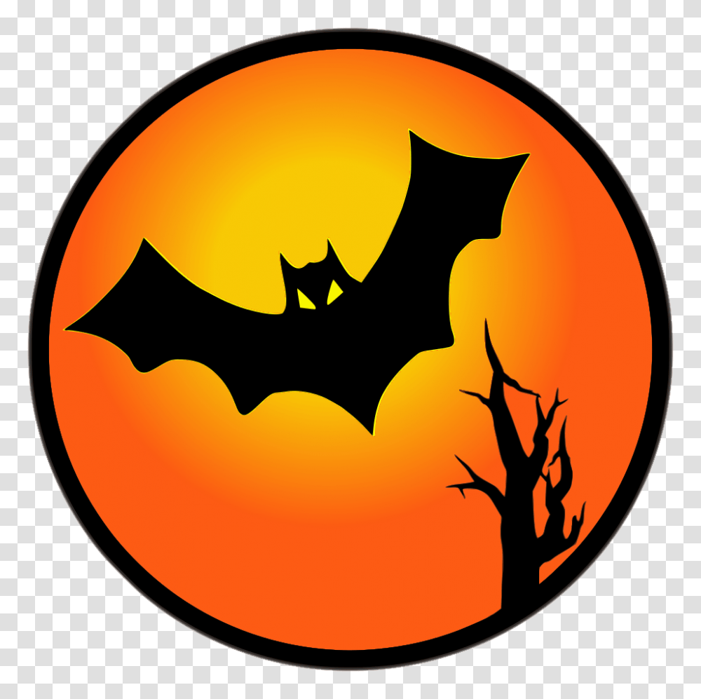 Bat Sunset Halloween Halloween Bat Clipart, Symbol, Painting, Batman Logo Transparent Png