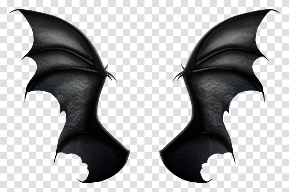 Bat Wings Clipart Black Realistic Dragon Wings, Alien, Person, Human, X-Ray Transparent Png