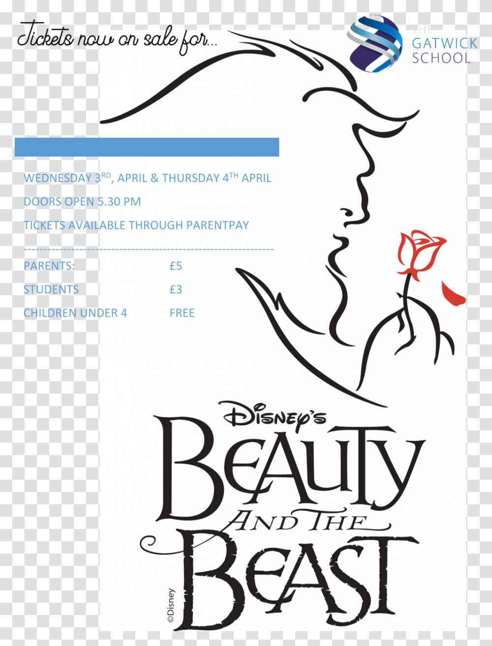Batb Tickets Now On Sale Beauty And The Beast Wording, Hook, Poster, Advertisement, Anchor Transparent Png