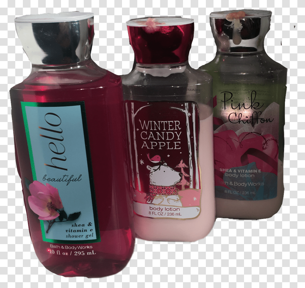 Bathandbodyworks Lotion Pink Aesthetic Pinkaesthetic Glass Bottle, Cosmetics, Perfume, Aftershave Transparent Png