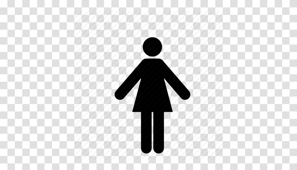 Bathroom Female Girl Person Stand Standing Woman Icon, Silhouette, Pedestrian, Tarmac, Piano Transparent Png