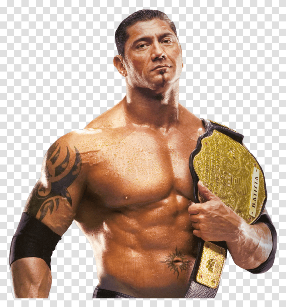 Batista Wwe Championship Image Background Batista World Heavyweight Championship, Person, Human, Tattoo, Skin Transparent Png