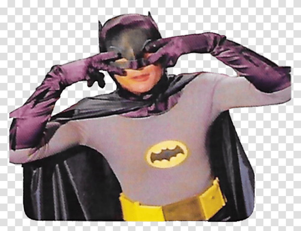 Batman Adamwest Superhero Hero Dc Tv 60s 1960s Batman, Person, Face, Head, Costume Transparent Png