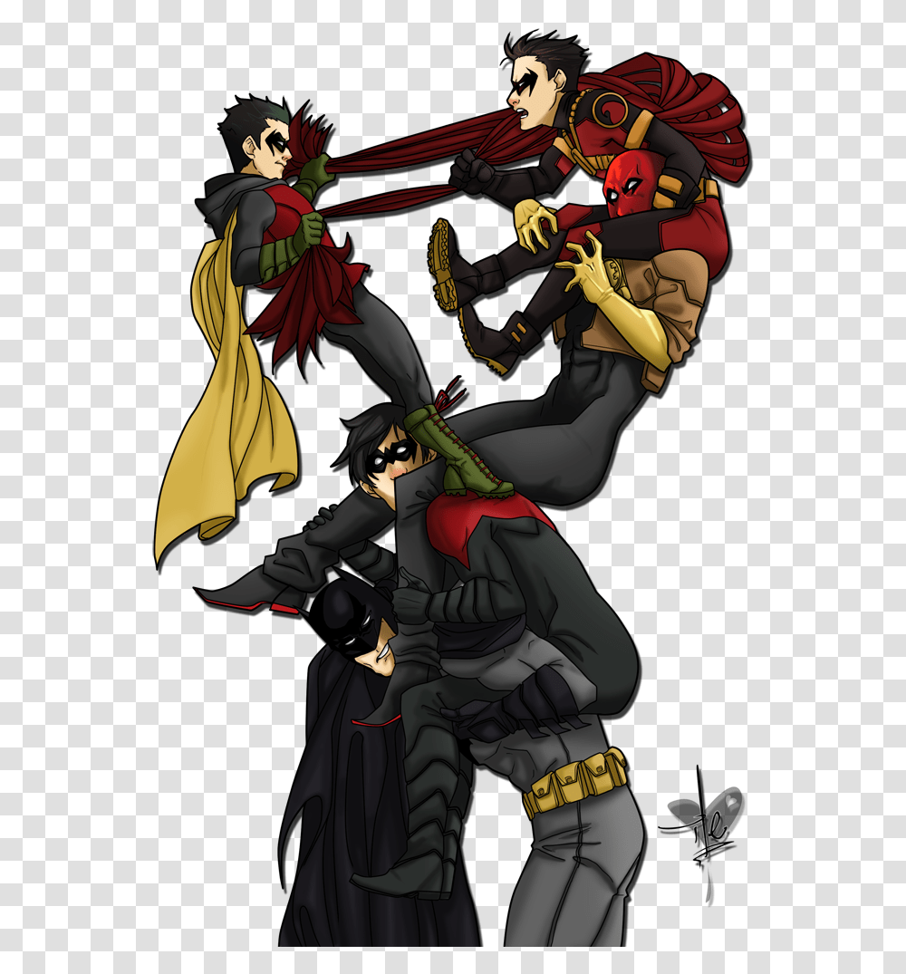 Batman And All His Robins, Person, Human, Ninja, Duel Transparent Png