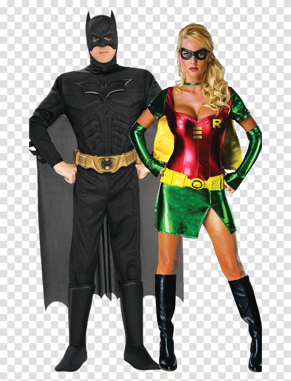 Batman And Lady Robin Couples Costume Sexy Robin Costume, Person, Human, Clothing, Apparel Transparent Png