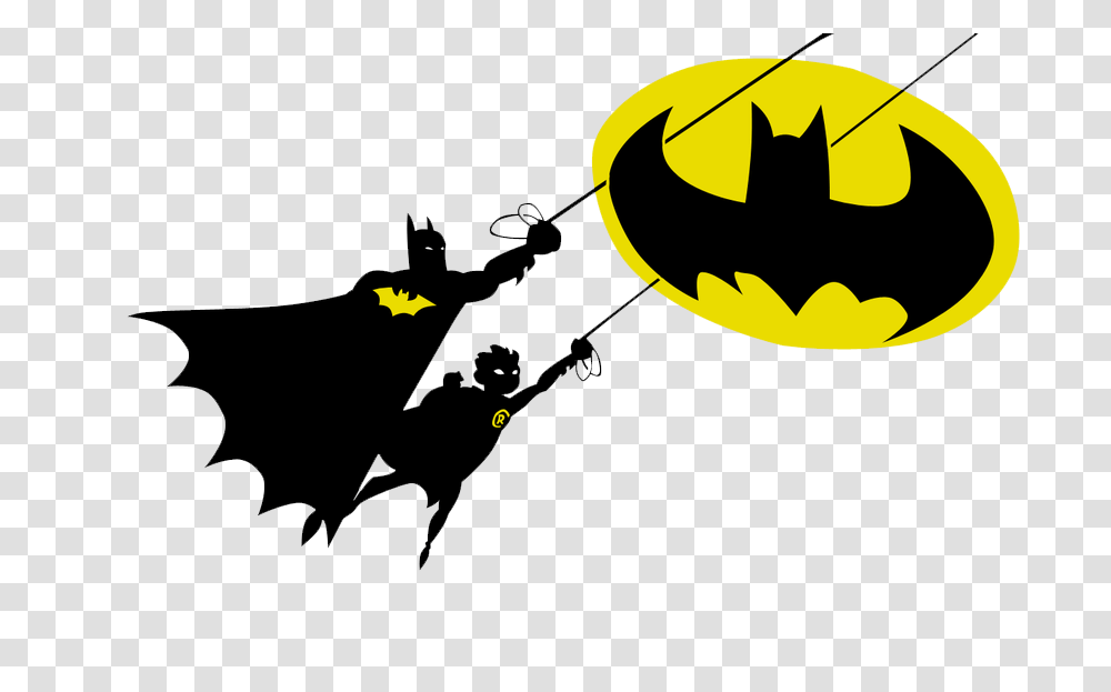 Batman And Robin Clipart Group With Items, Batman Logo, Silhouette, Ninja Transparent Png