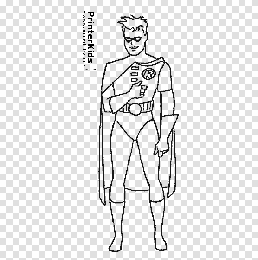 Batman And Robin Clipart Robin Superhero Colouring Pages, Person, Silhouette, Leisure Activities Transparent Png