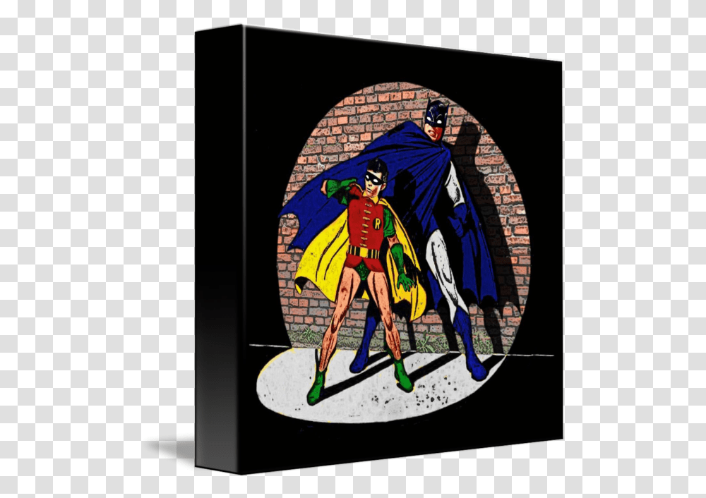 Batman And Robin In The Spotlight By David Caldevilla Justice League, Poster, Advertisement, Person, Human Transparent Png