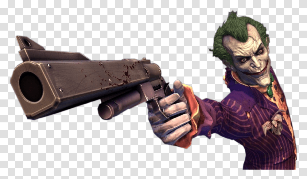 Batman Arkham Asylum Joker, Gun, Weapon, Weaponry, Person Transparent Png