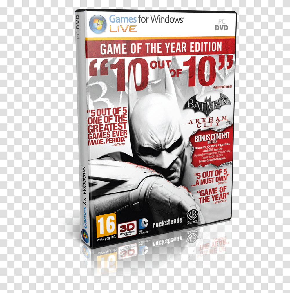 Batman Arkham City Goty Box Art, Poster, Advertisement, Flyer, Paper Transparent Png