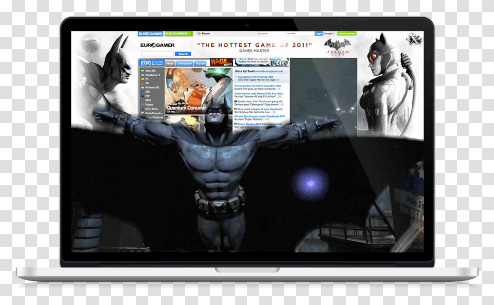 Batman Arkham City Led Backlit Lcd Display, Monitor, Screen, Electronics, Person Transparent Png