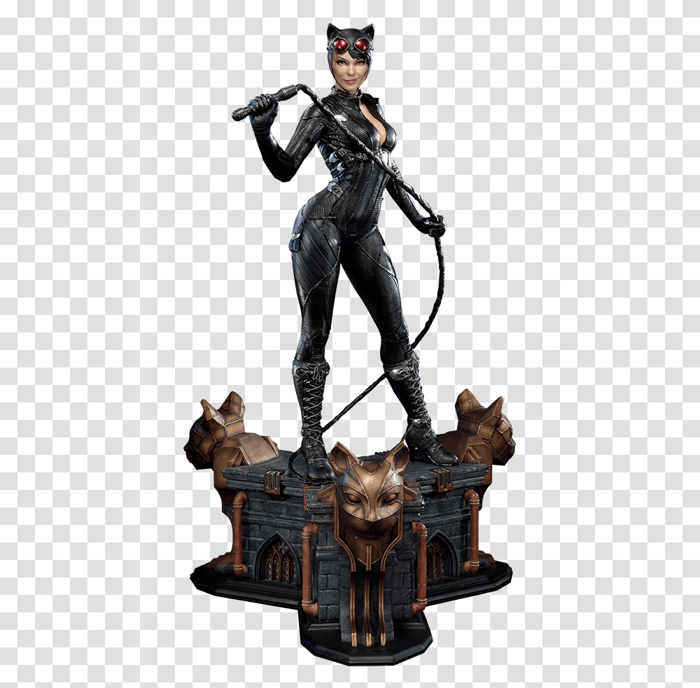 Batman Arkham Knight Catwoman Statue, Person, Ninja, Advertisement Transparent Png