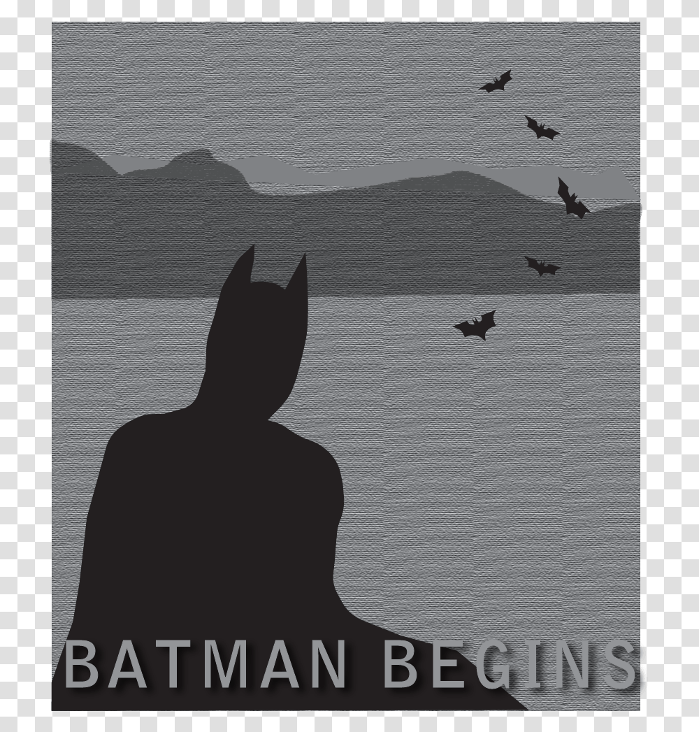 Batman Begins Minimalist Poster, Bird, Animal, Silhouette, Advertisement Transparent Png