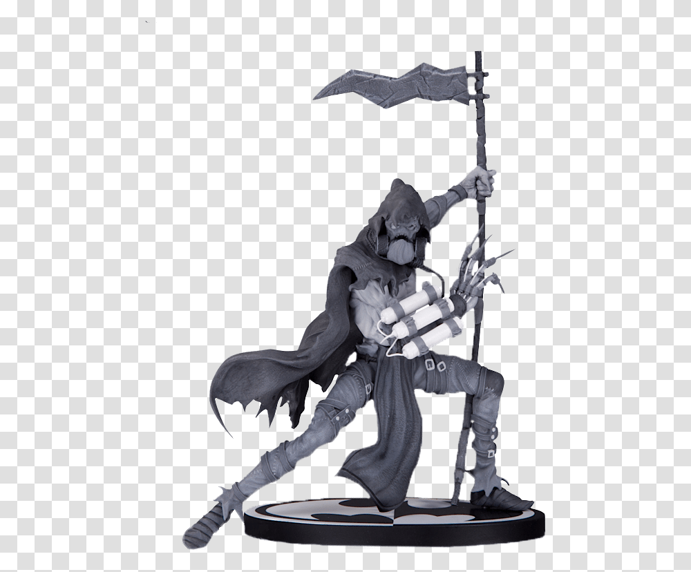Batman Black Amp White Statue Scarecrow By Danda Batman Black And White Scarecrow Statue, Person, Human, Sport, Sports Transparent Png