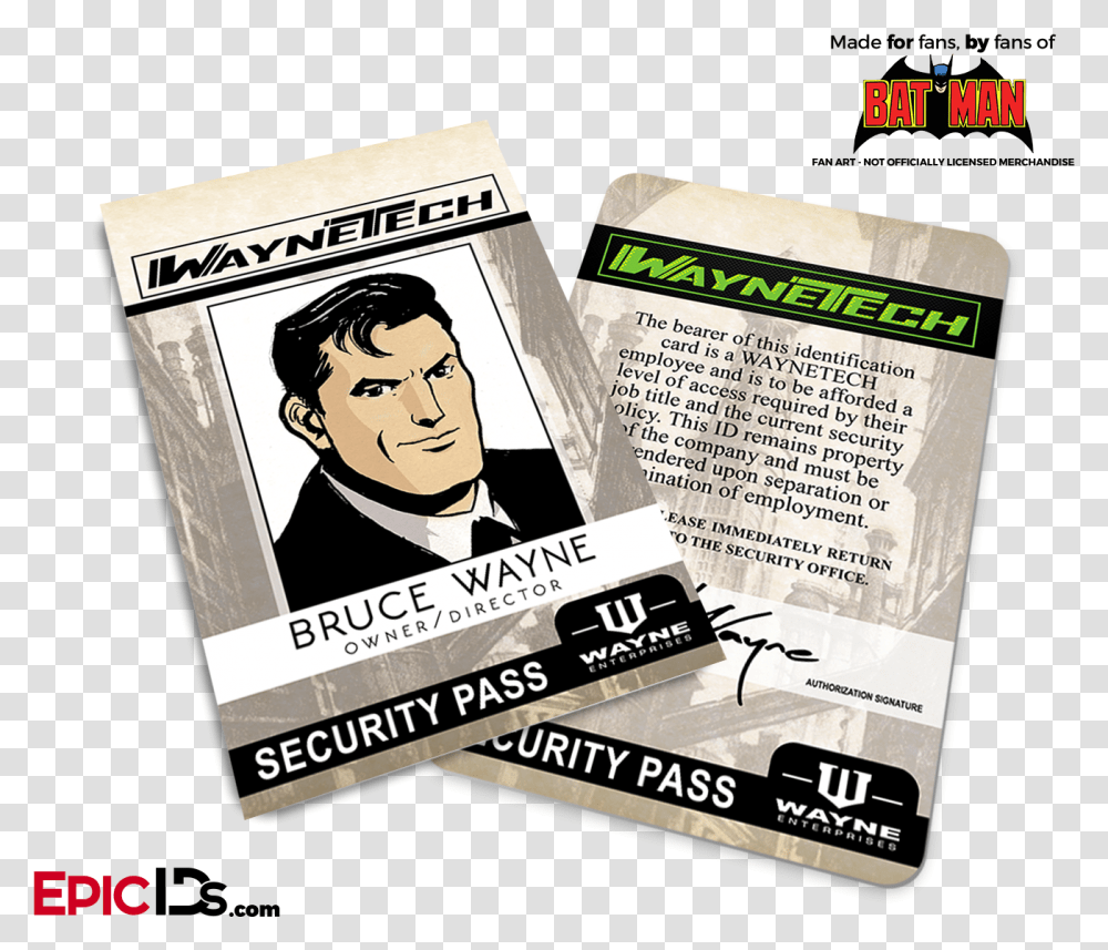 Batman Classic Comic Waynetech Cosplay Id Badge Paper, Poster, Advertisement, Flyer Transparent Png