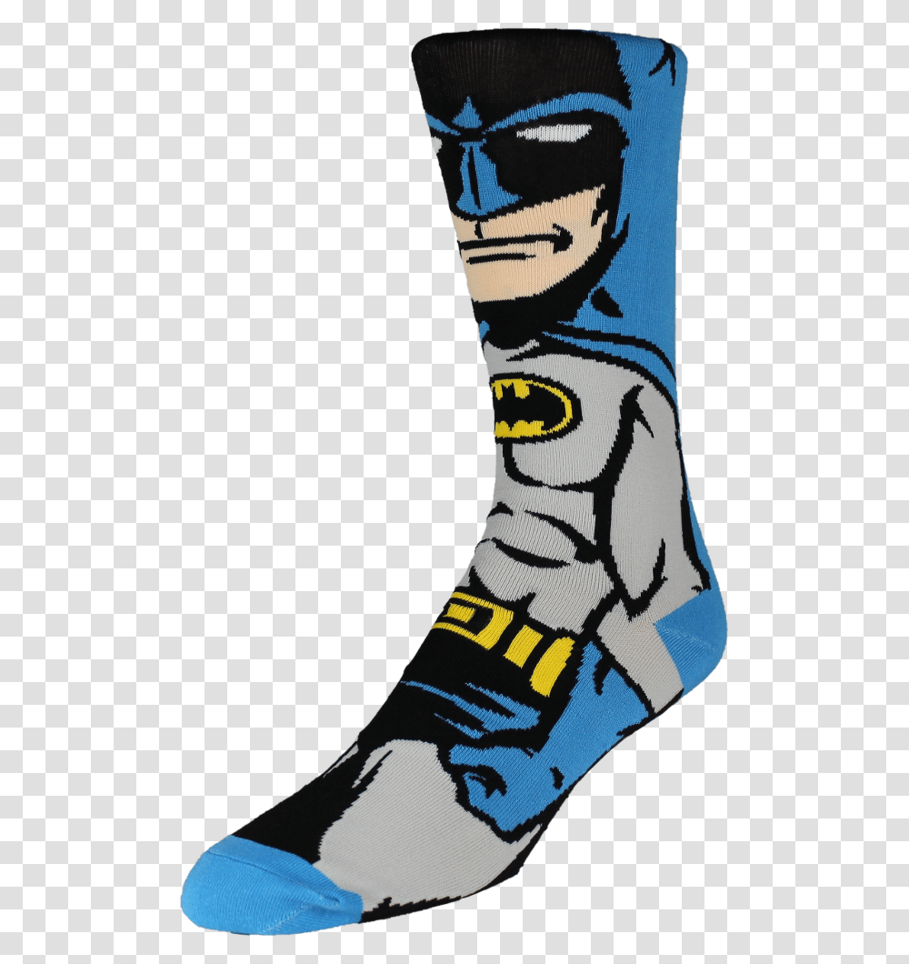Batman Comic Socks Left E0a66d4c Ce9d 4619 9664 Batman Socks, Apparel, Footwear, Shoe Transparent Png