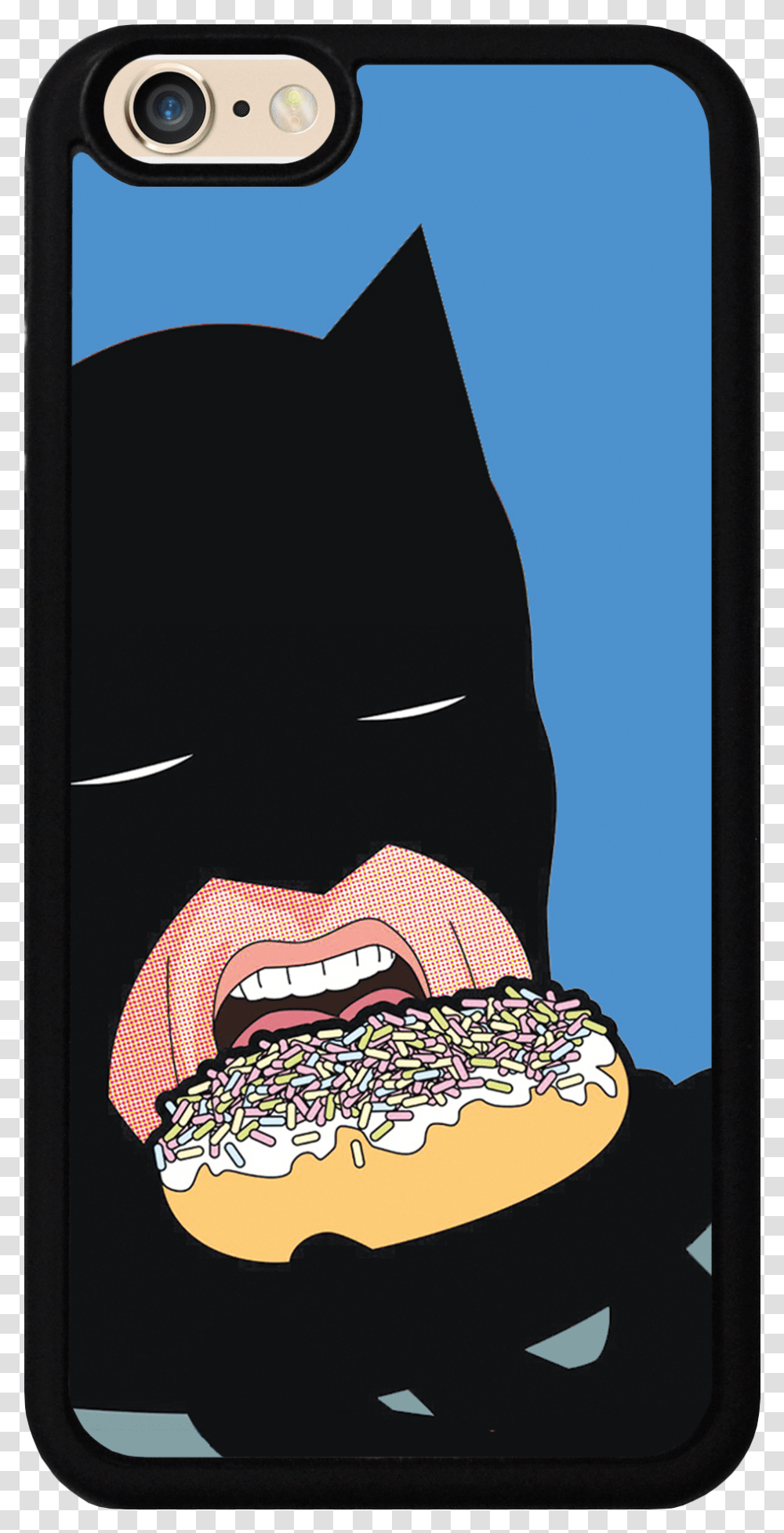 Batman Eating A Donut Case Batman Eating A Donut, Apparel, Beverage, Electronics Transparent Png
