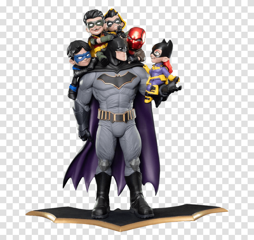 Batman Family Q Master Diorama, Person, Human, Toy, Helmet Transparent Png