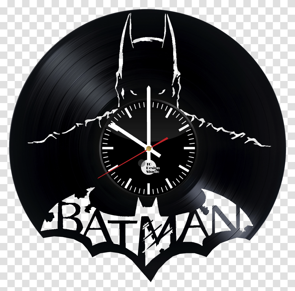 Batman Handmade Vinyl Record Wall Clock Fan Gift Big Chronometer Watch Transparent Png