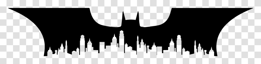 Batman Joker Silhouette Gotham City Skyline, Gray, World Of Warcraft Transparent Png