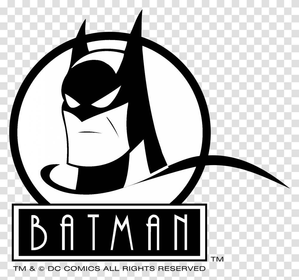 Batman Logo Black And White Batman Animated Series Logo, Label, Trademark Transparent Png