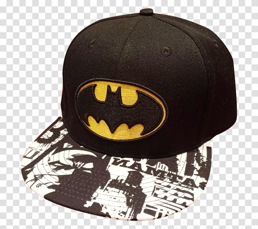 Batman Snapback Cap W Gold Logo Batman, Clothing, Apparel, Baseball Cap, Hat Transparent Png