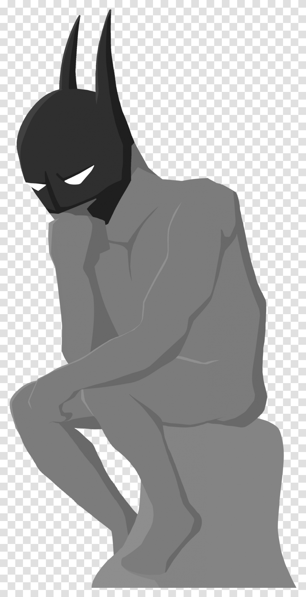 Batman Thinker Sitting, Apparel, Person, Human Transparent Png