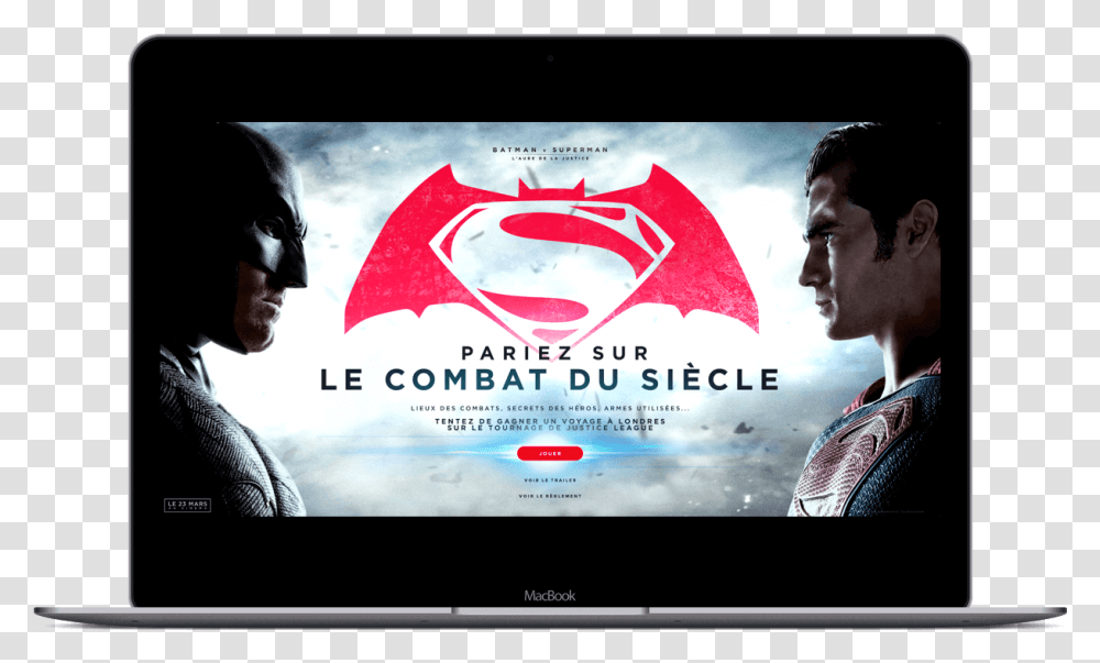 Batman Vs Superman Start Screen, Monitor, Electronics, Display, Person Transparent Png