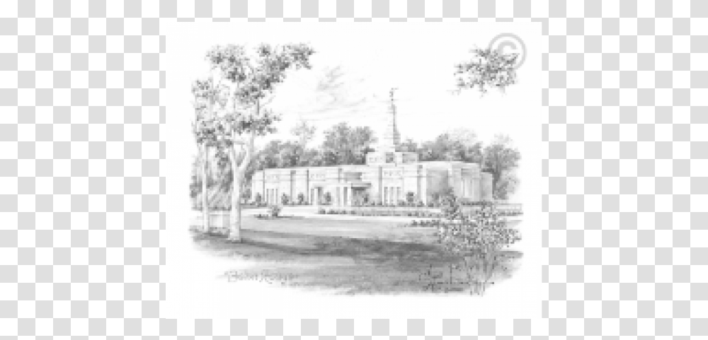 Baton Rouge Louisiana Temple Drawing Baton Rouge Temple Image Black White, Painting, Sketch Transparent Png