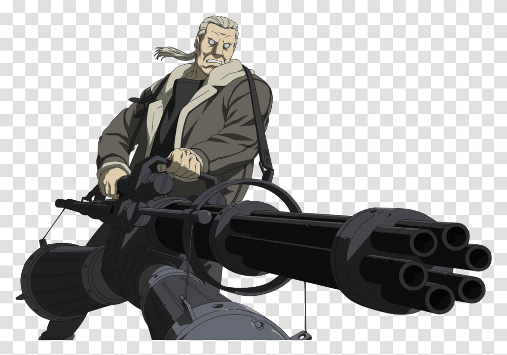 Batou Ghost In The Shell Batou, Person, Human, Weapon, Weaponry Transparent Png