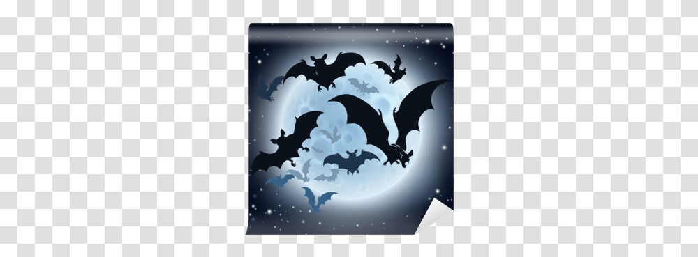 Bats And Full Moon Halloween Background Bats, Painting, Art, Symbol Transparent Png