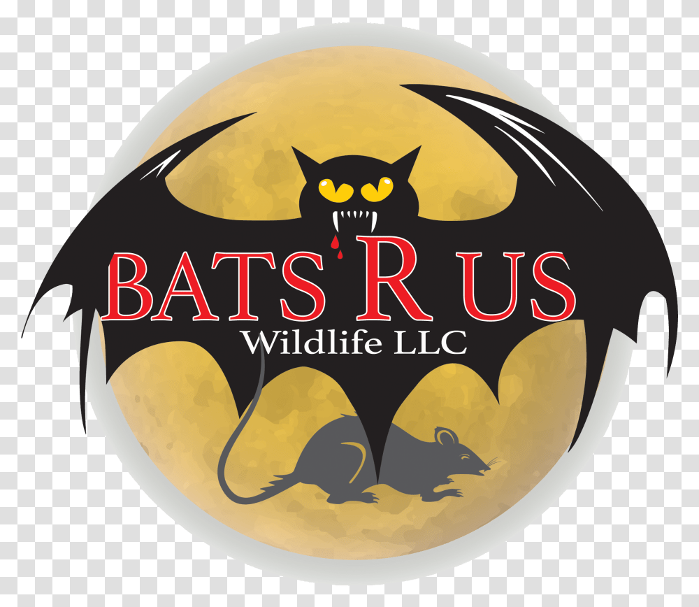 Bats R Us Wildlife Removal Specialist Llc Emblem, Label, Logo Transparent Png