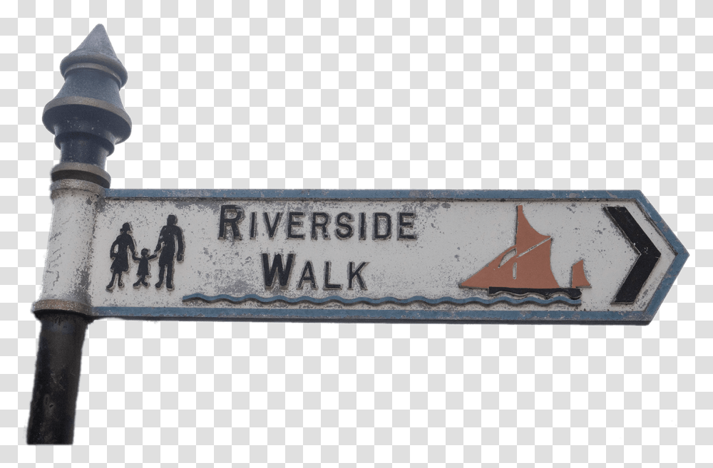 Battersea Riverside Walk Sign Near The River Thames, Person, Human, Vehicle, Transportation Transparent Png