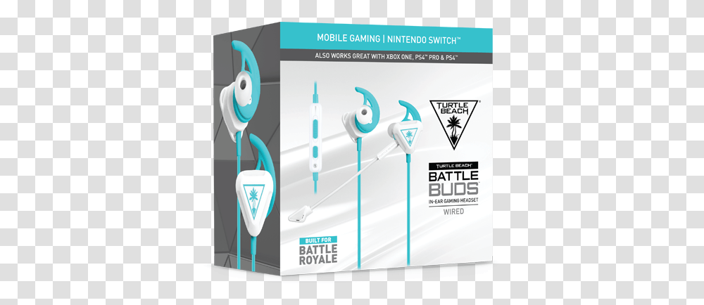 Battle Buds In Ear Gaming Headset Whiteteal - Turtle Turtle Beach Battle Buds White, Electronics, Screen, Computer, GPS Transparent Png