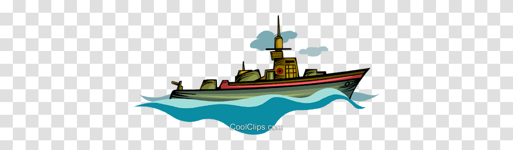 Battle Ship Royalty Free Vector Clip Art Illustration, Boat, Vehicle, Transportation, Tugboat Transparent Png