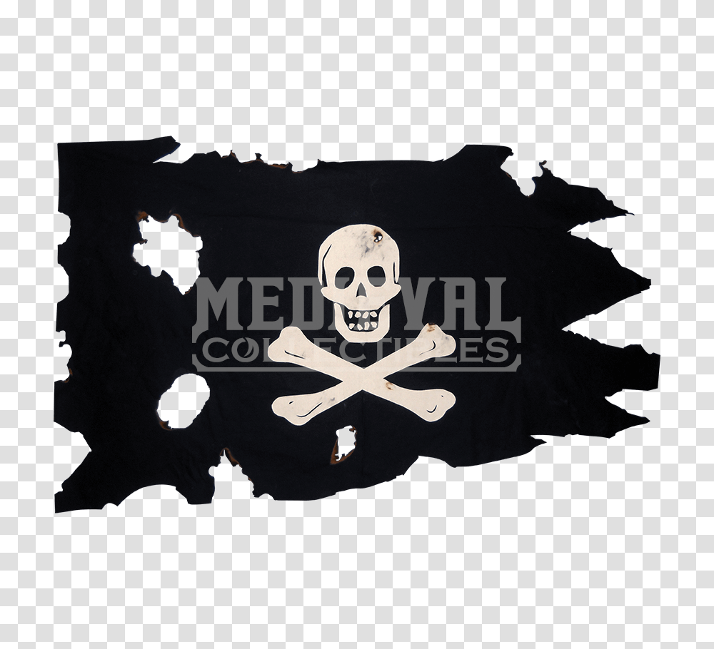 Battle Worn Small Jolly Roger Flag, Pirate, Soil, Weapon Transparent Png